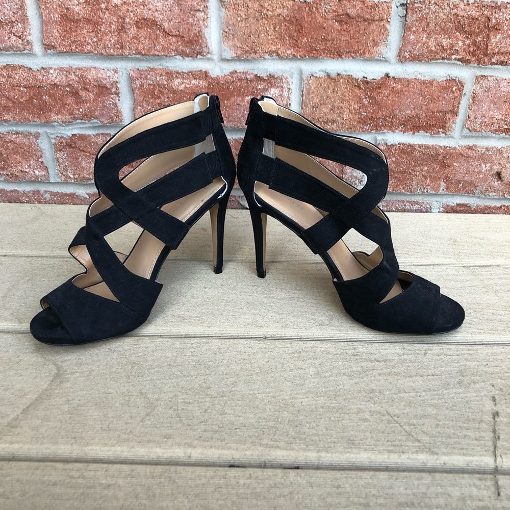 Express Black Strap Heels